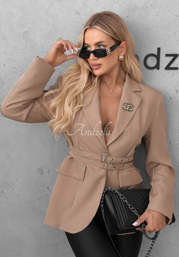 Sacou clasic cu curele Bella Chic