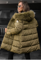 Długa pikowana Geacă z futerkiem Winter Sunday negru