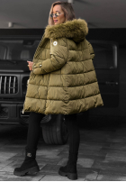 Długa pikowana Geacă z futerkiem Winter Sunday negru