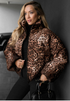 Pikowana Geacă bomberka cu model tip panteră Wild Freeze camel