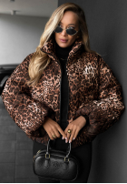 Pikowana Geacă bomberka cu model tip panteră Wild Freeze camel