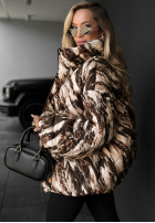 Pikowana Geacă bomberka cu model tip panteră Wild Freeze camel
