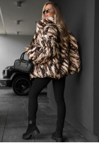 Pikowana Geacă bomberka cu model tip panteră Wild Freeze camel