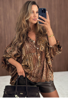 Rochie oversize z długim rękawem Sunday Brunch camel