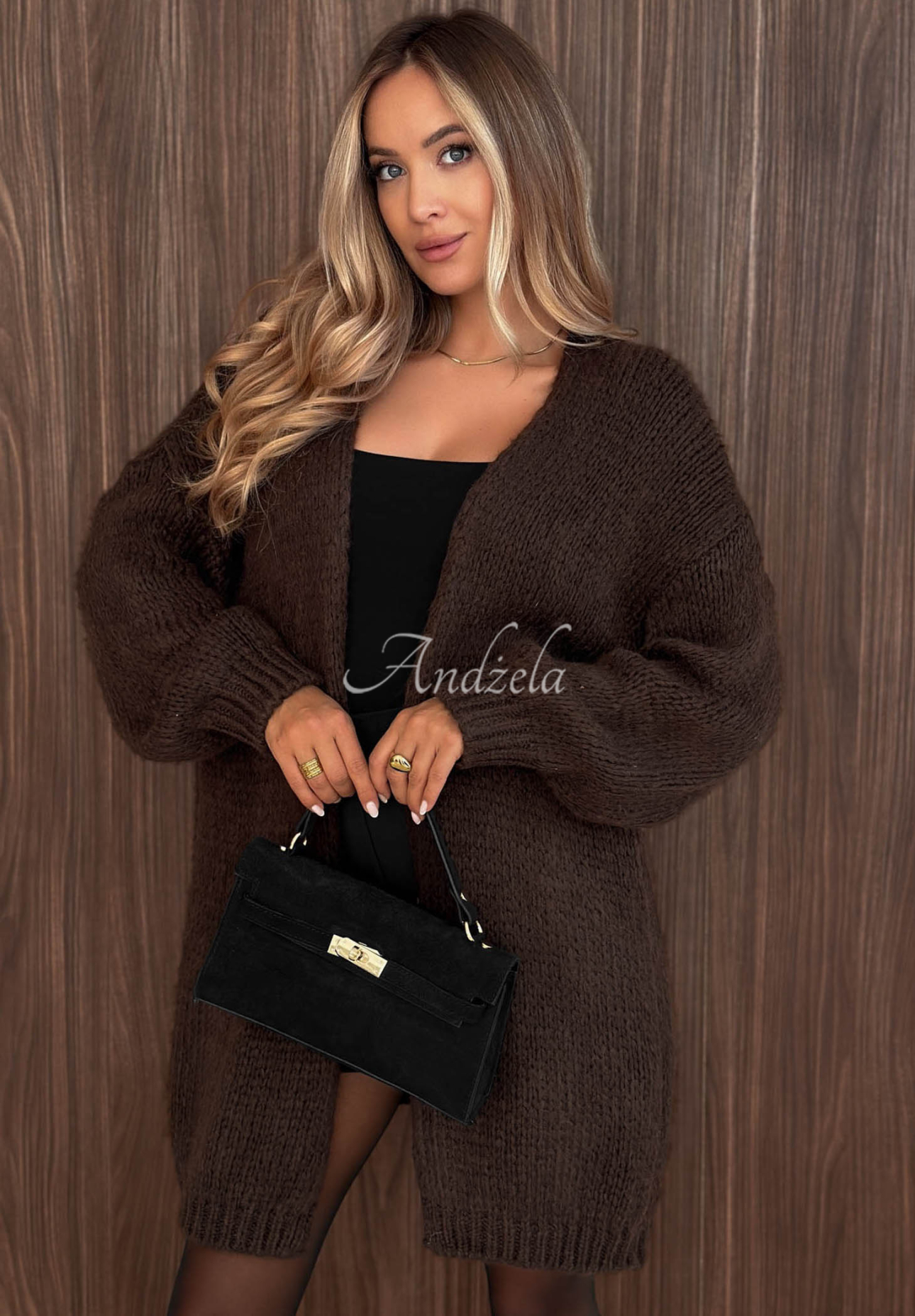 Cardigan lung tricotat Bueno