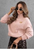Miękki Pulover z golfem Warm Cloud baby blue
