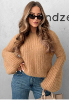 Moherowy Pulover z szerokimi rękawami Cloudly camel