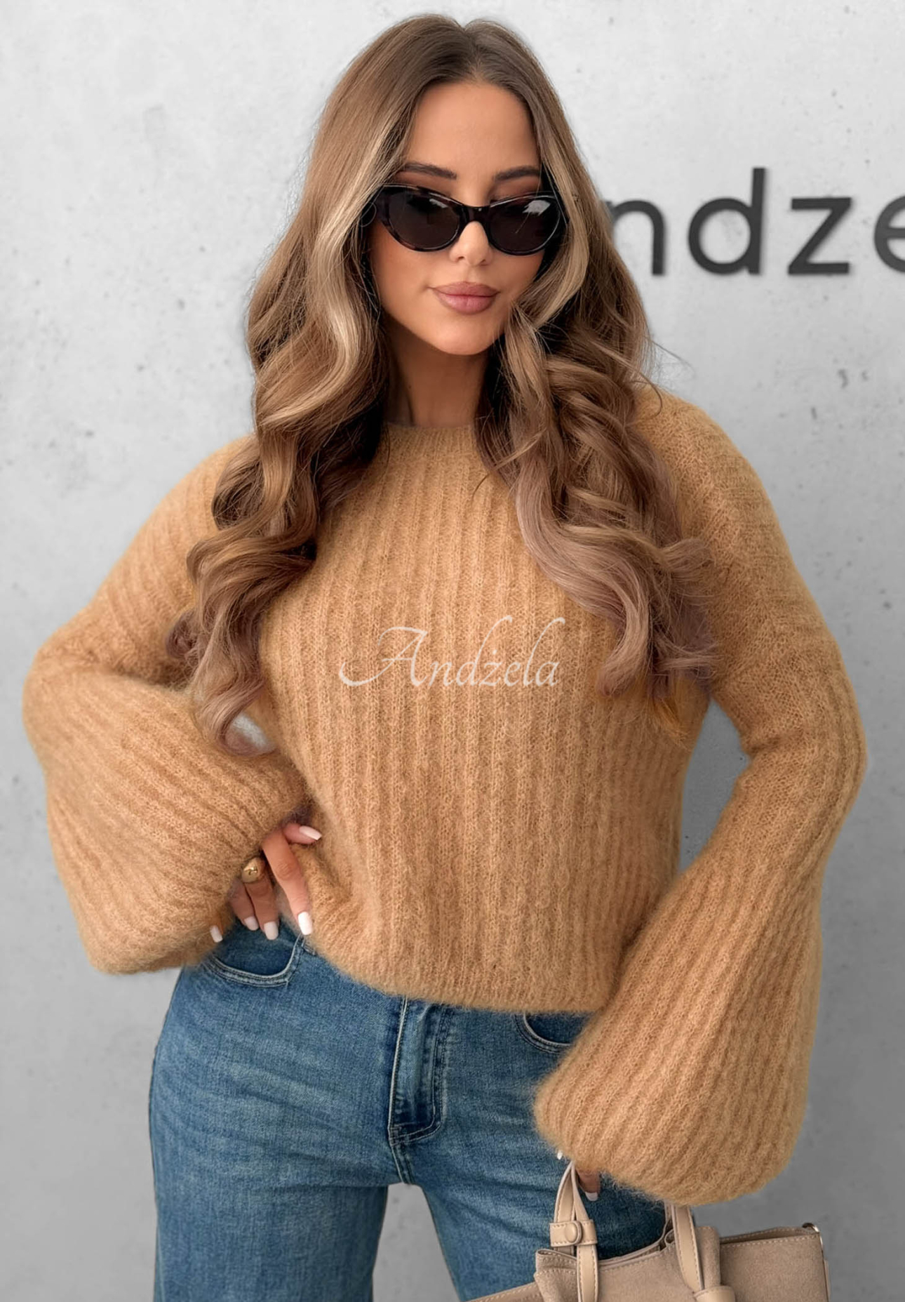 Pulover de mohair Cocomore Cloudly cu mâneci largi