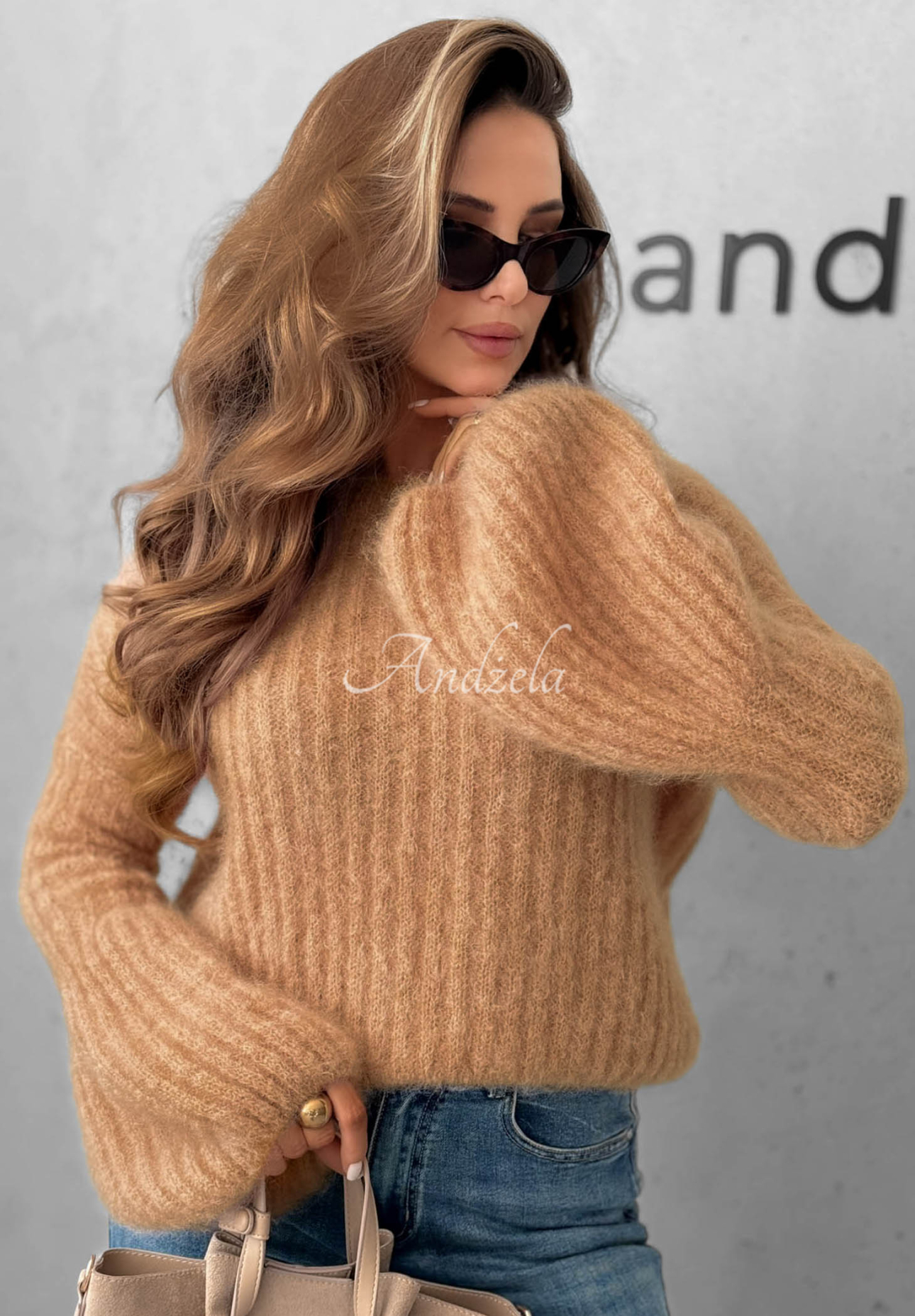 Pulover de mohair Cocomore Cloudly cu mâneci largi