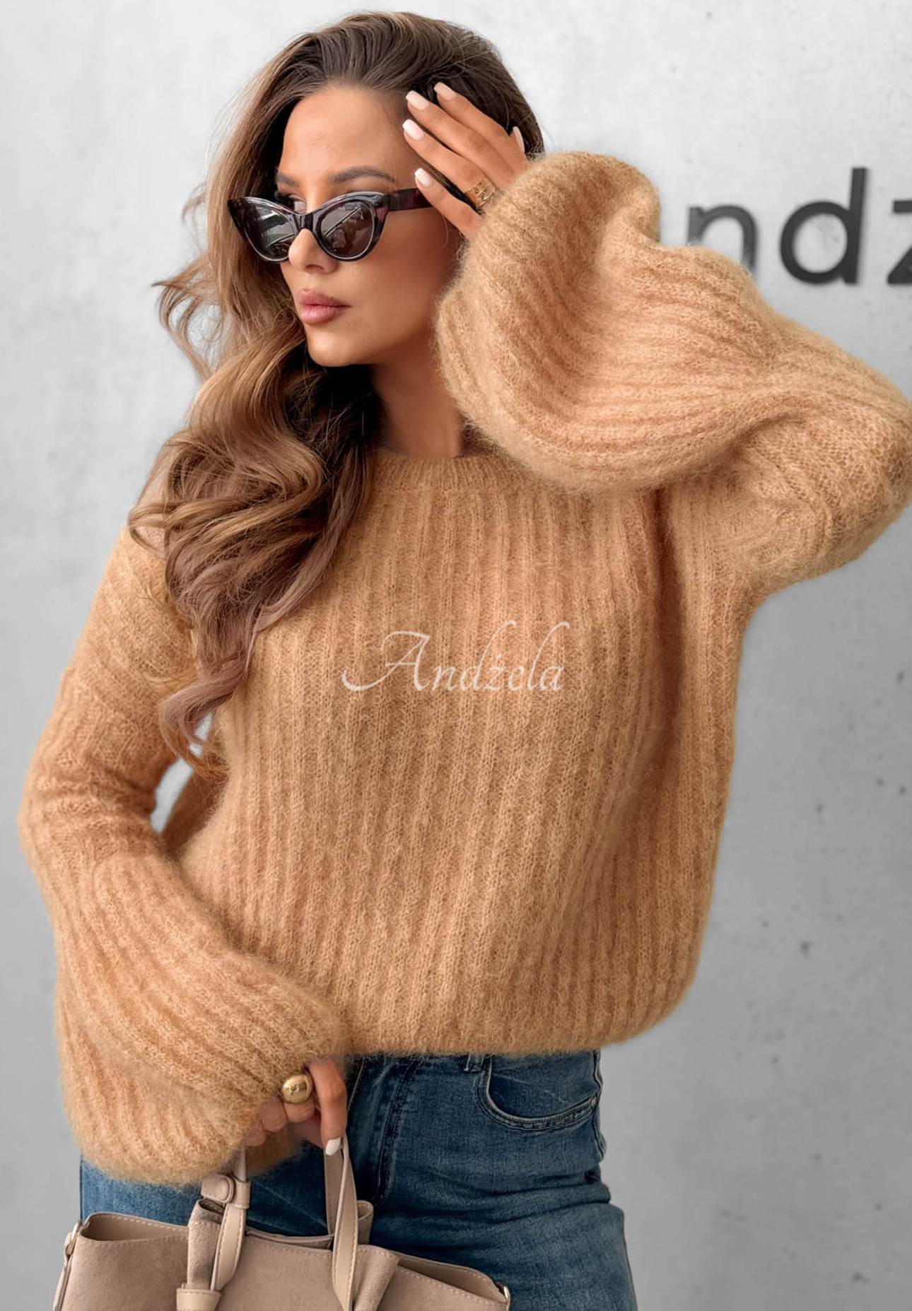 Pulover de mohair Cocomore Cloudly cu mâneci largi