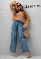 Pantaloni din denim wide leg Cozy Streets albastre