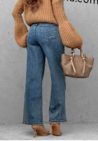 Pantaloni din denim wide leg Cozy Streets albastre