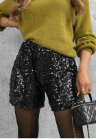 Krótkie cekinowe spodenki Sparkle Desire negre