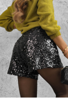 Krótkie cekinowe spodenki Sparkle Desire negre