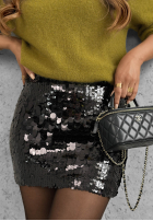Cekinowa Fustă mini Shimmer Darling argintiu