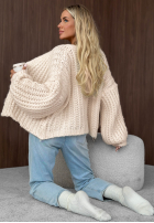 Krótki Pulover Cardigan z bufkami Frost Club ecru