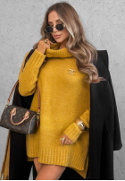 Pulover oversize z golfem Benin ciocolatiu
