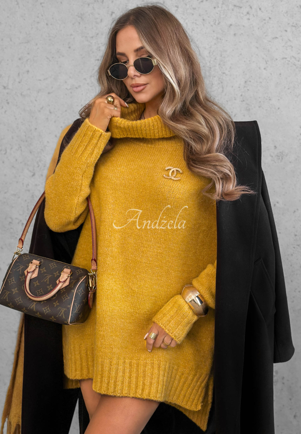 Pulover oversize cu guler rol Benin