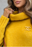 Pulover oversize z golfem Benin ciocolatiu