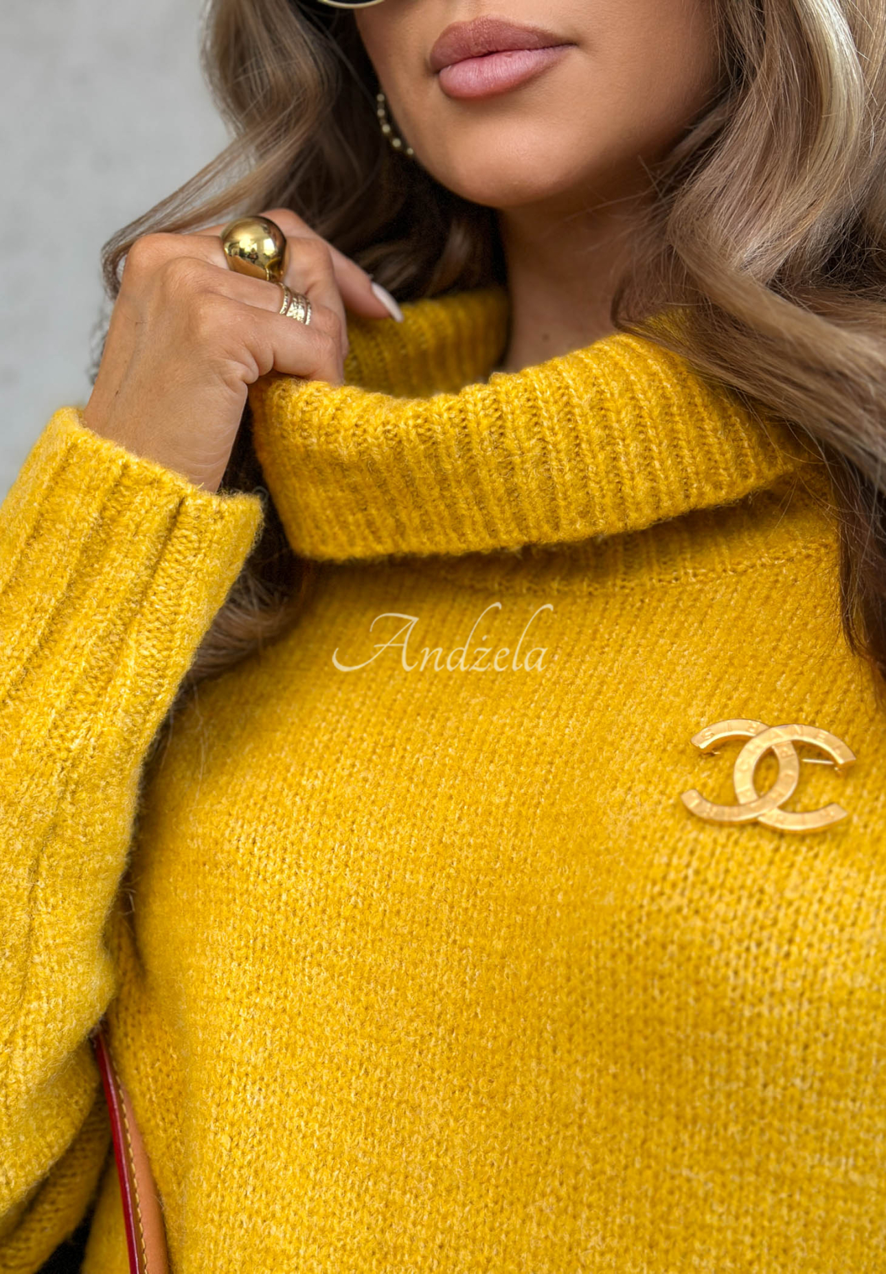 Pulover oversize cu guler rol Benin