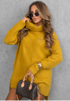 Pulover oversize z golfem Benin ciocolatiu