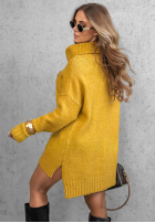 Pulover oversize z golfem Benin ciocolatiu