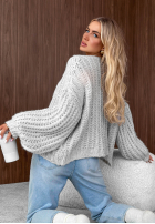 Krótki Pulover Cardigan z bufkami Frost Club ecru