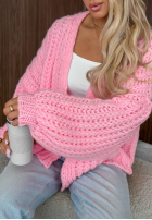 Krótki Pulover Cardigan z bufkami Frost Club ecru