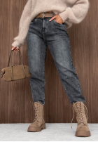 Pantaloni din denim mom fit Sunday Morning gri