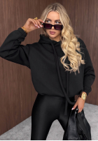 Hanorac z kapturem oversize Not Quite negru