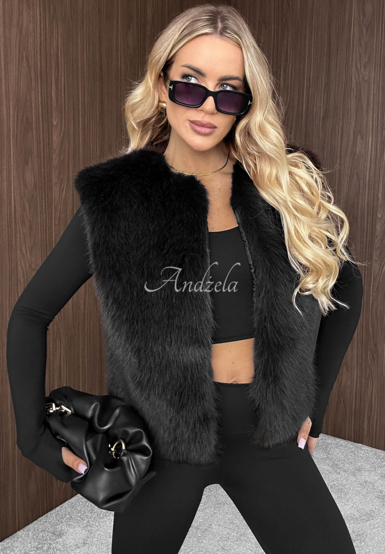Vestă scurtă din blăniță Cozy Fur