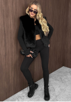 Scurtă Vestă futerko Cozy Fur ciocolatie