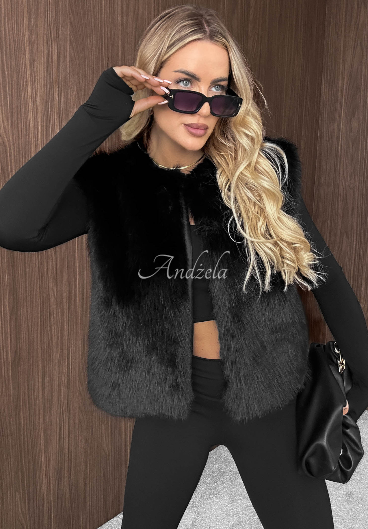Vestă scurtă din blăniță Cozy Fur