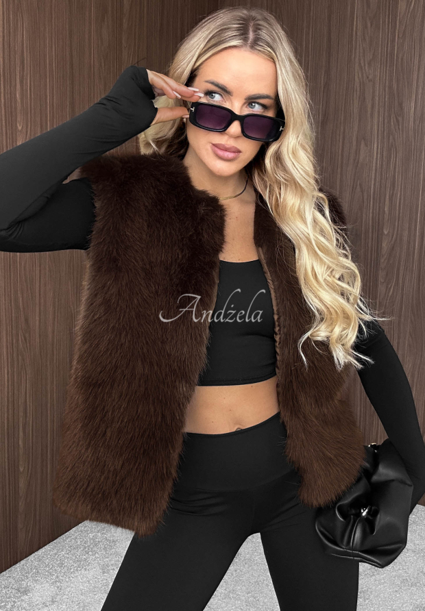 Vestă scurtă din blăniță Cozy Fur