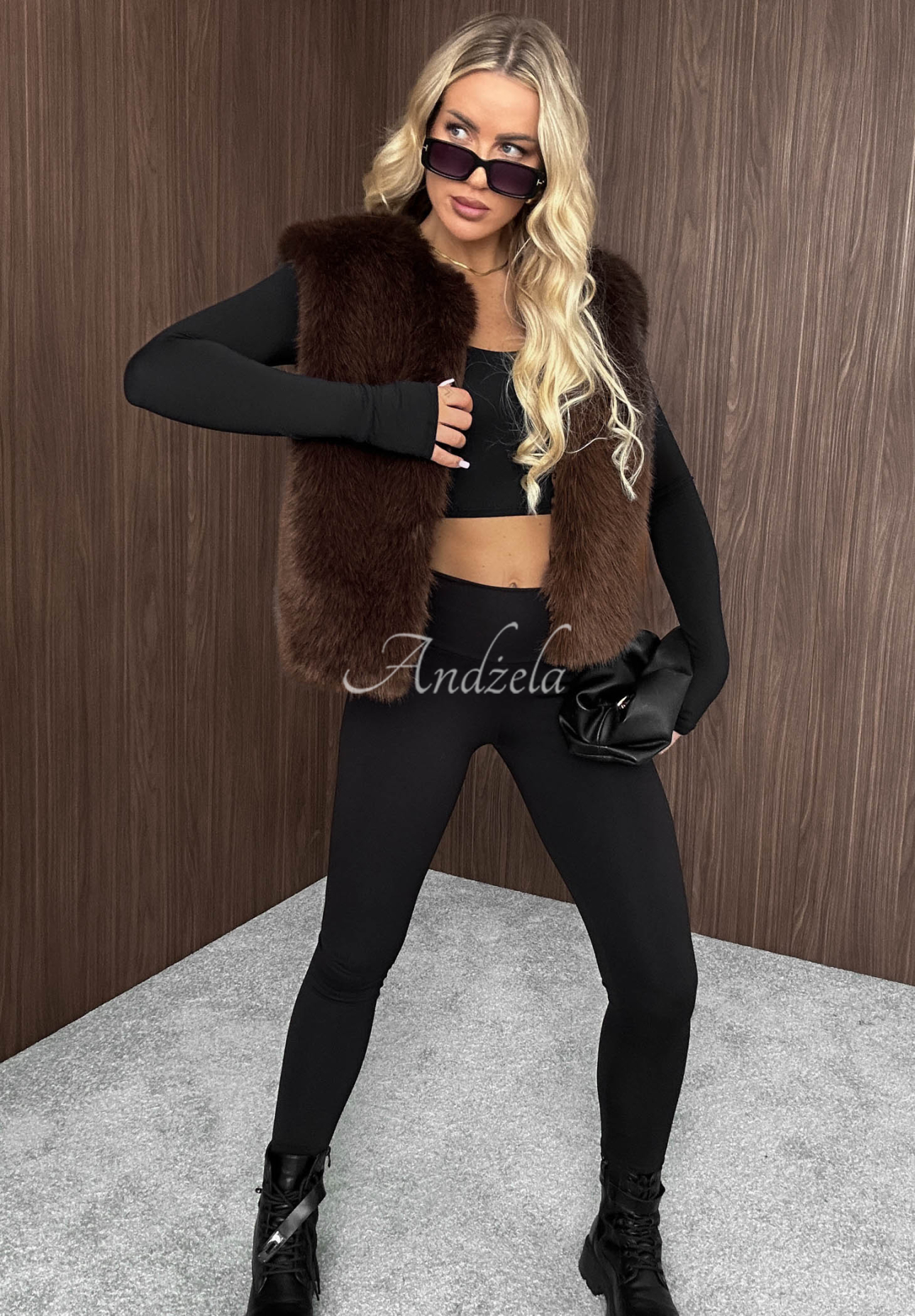 Vestă scurtă din blăniță Cozy Fur
