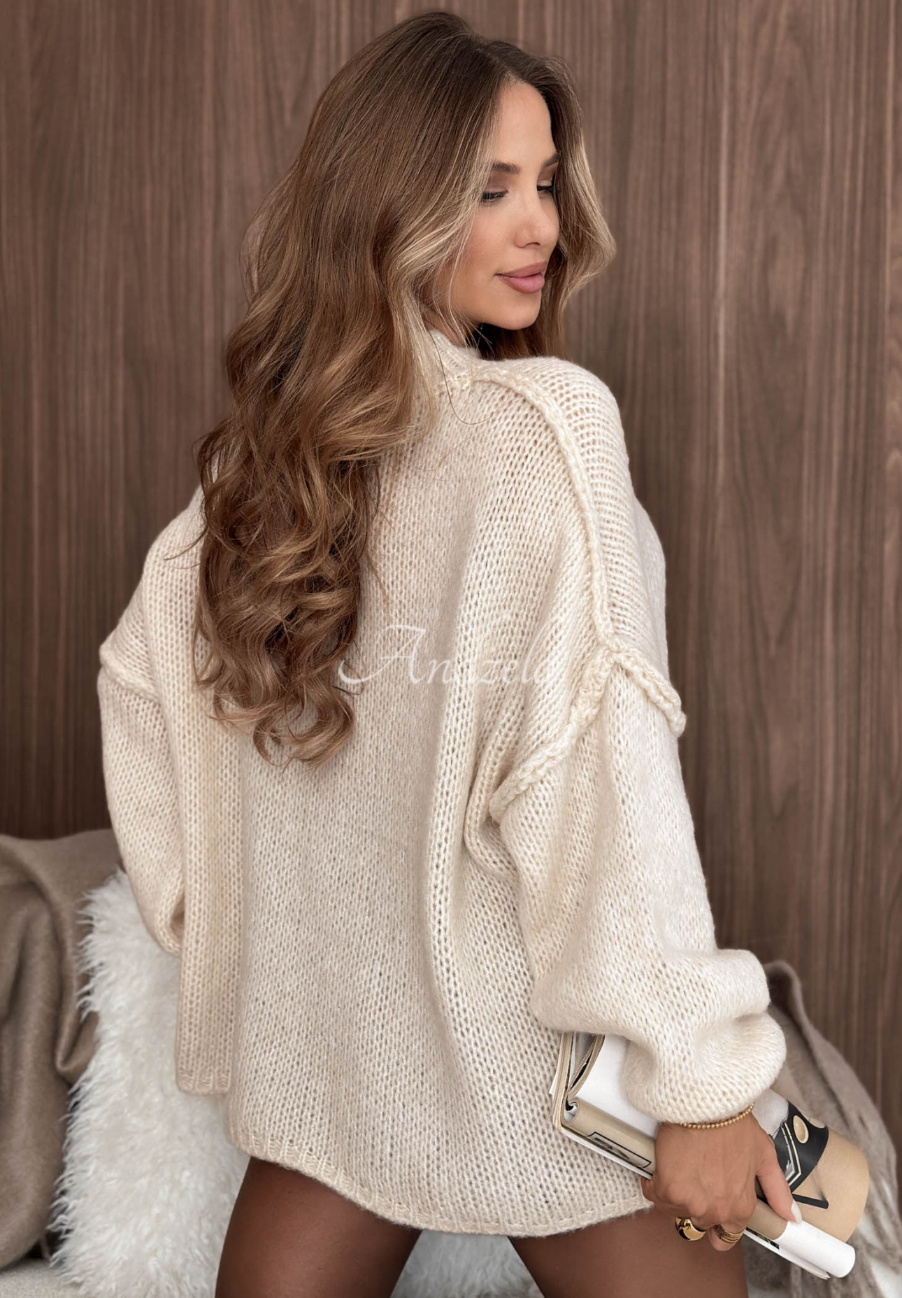 Pulover moale oversize November Mist