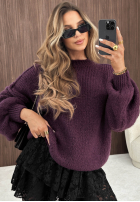 Pulover oversize z wełną Magic Hour mov afină