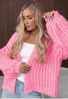 Krótki Pulover Cardigan z bufkami Frost Club ecru