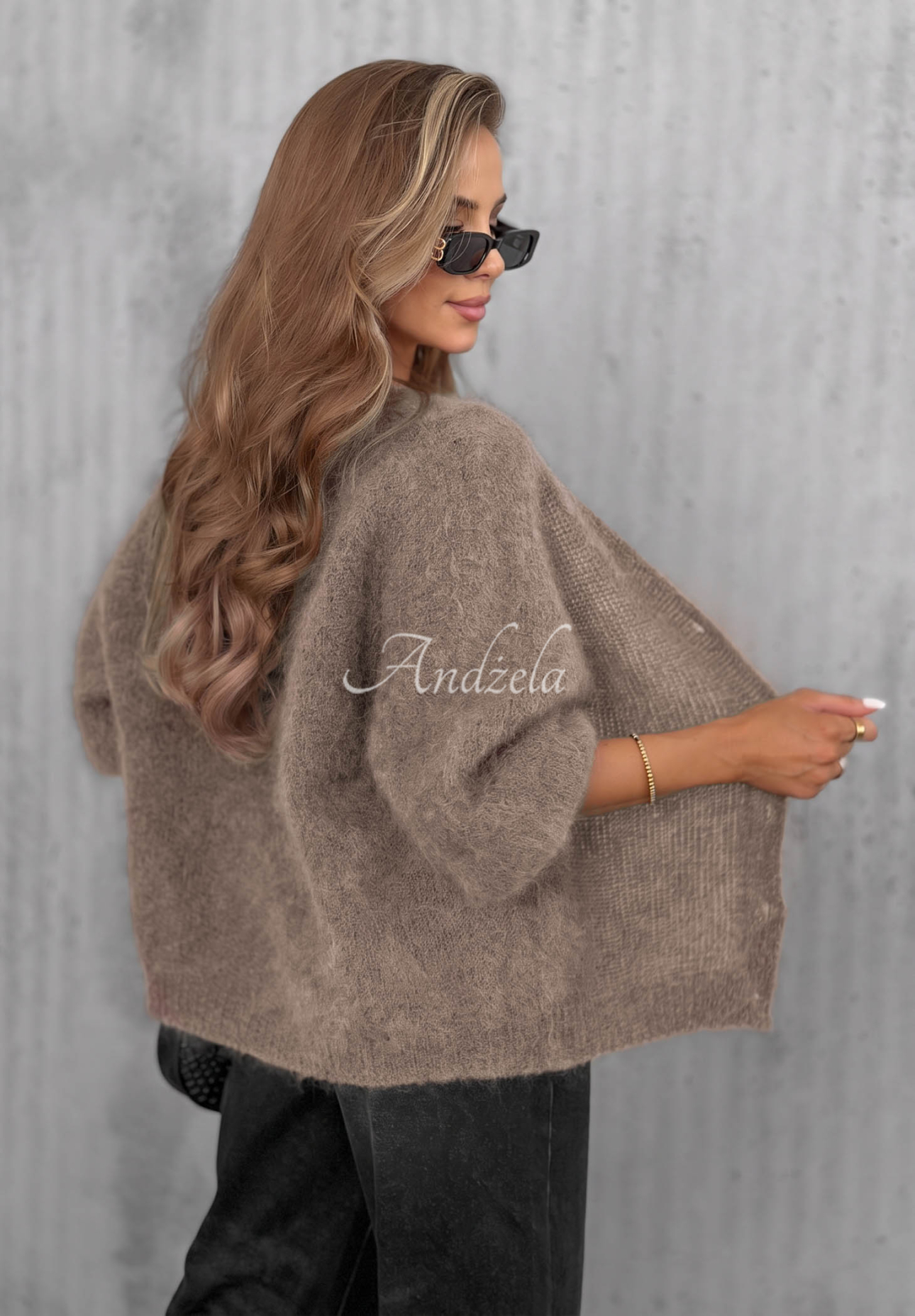 Cardigan scurt din mohair cu închidere Sugar Cloud