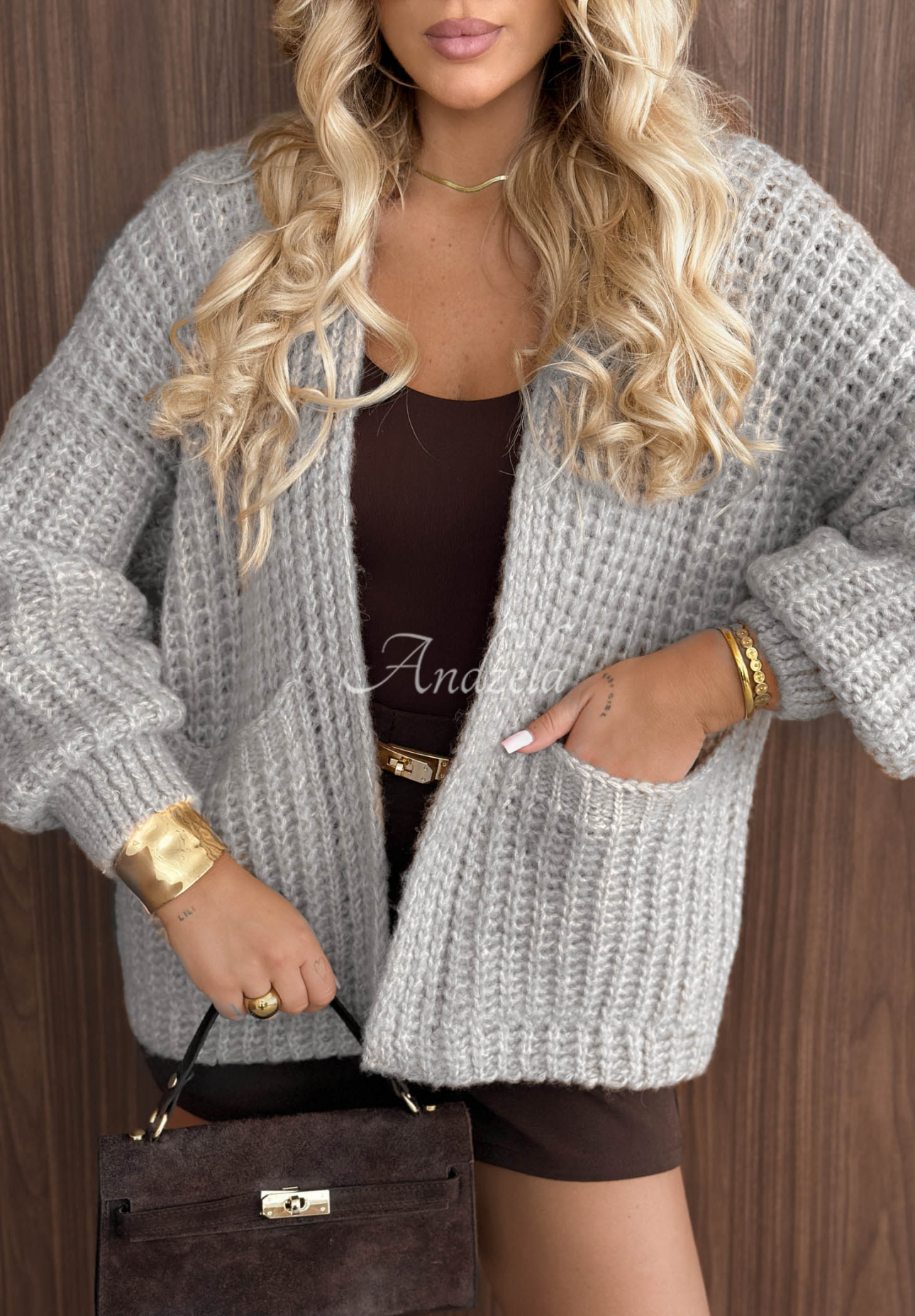 Cardigan scurt cu lână Simply Cozy