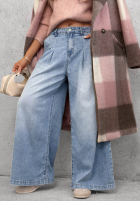 Pantaloni din denim wide leg Daily Walk albastru deschis