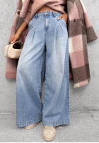Pantaloni din denim wide leg Daily Walk albastru deschis
