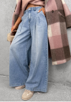Pantaloni din denim wide leg Daily Walk albastru deschis