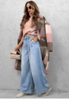 Pantaloni din denim wide leg Daily Walk albastru deschis