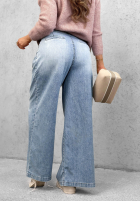 Pantaloni din denim wide leg Daily Walk albastru deschis