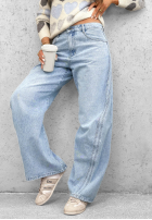 Pantaloni din denim baggy City Walk albastru deschis