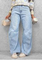 Pantaloni din denim baggy City Walk albastru deschis