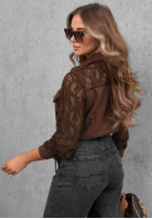 Koronkowa Cămașă z kieszeniami Secret Lace ciocolatie