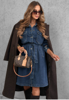 din denim Rochie mini z paskiem Indigo Grace albastră