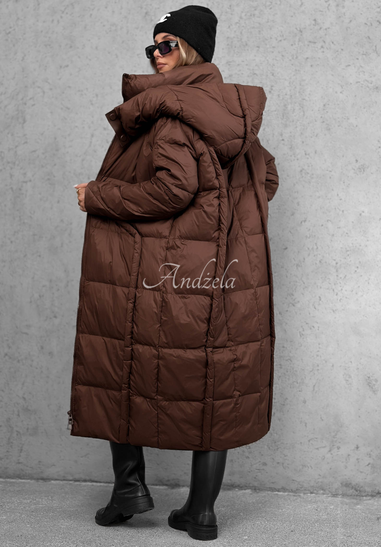 Geacă lungă din puf cu glugă Want Winter